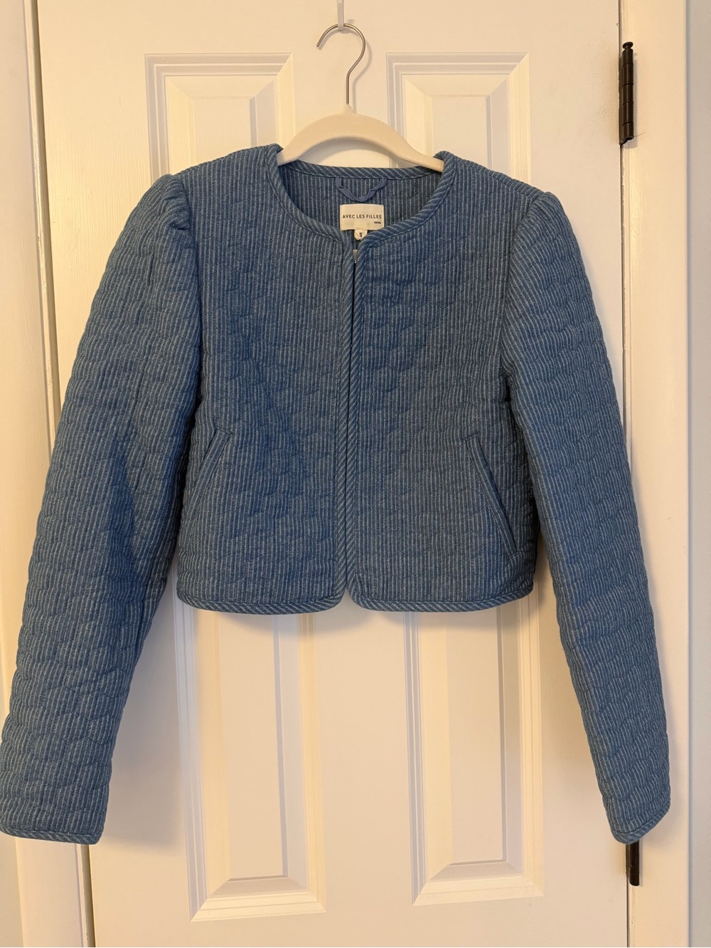 Avec les Filles Quilted Denim Jacket